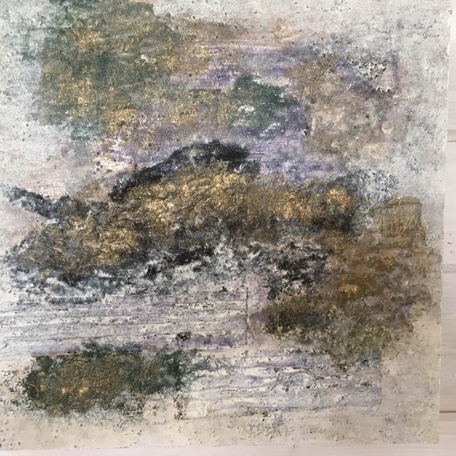 Textur mit Gold -Acryl-MIxtechnik